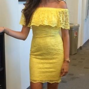 Stunning Yellow Lace Dress